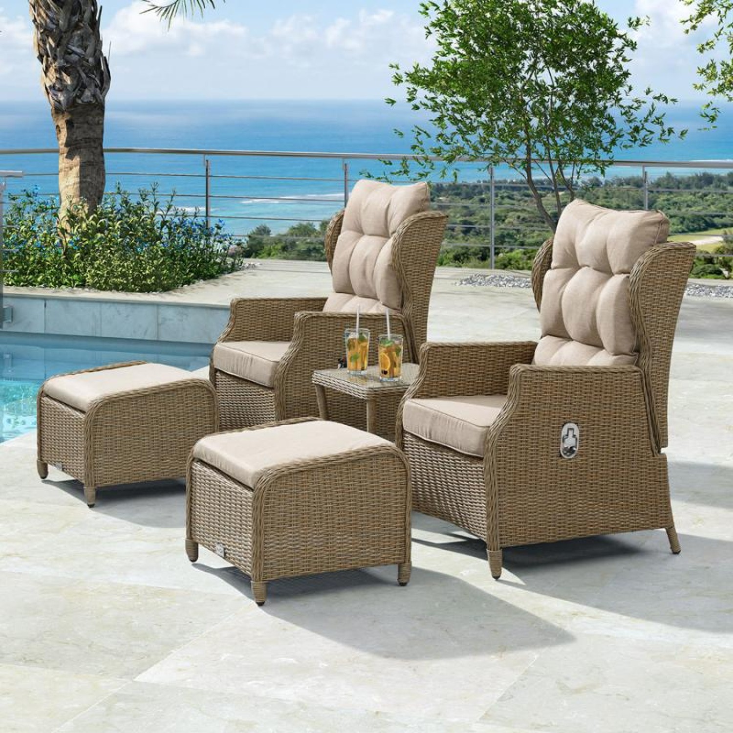 Skylar reclining armchair lounge set sale